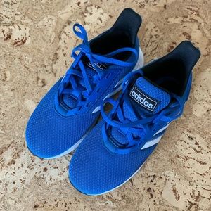 Blue Adidas little kid shoe, size 13.5, laceup